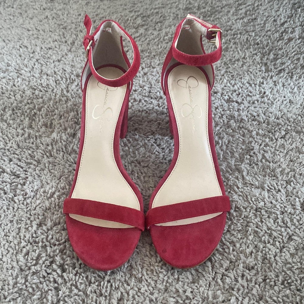 Jessica Simpson Suede Red Heels